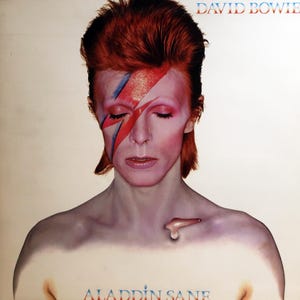 Rare Original 1973 David Bowie Aladdin Sane RCA Victor Records Imported Vintage British Vinyl Press Lp Near Mint Orange Labels Custom Inner