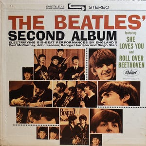 Rare Original 1964 The Beatles The Beatles&#39; Second Album Capitol Records Vintage U.S. Stereo Vinyl Press Lp Top Grade Sophomore Classic