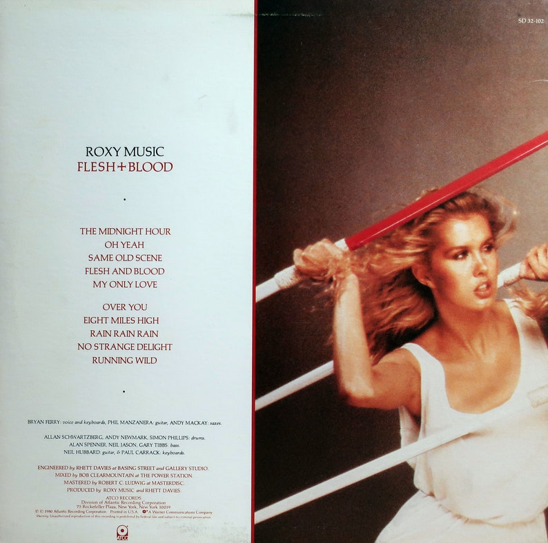 Original '80 ROXY MUSIC Flesh + Blood ATCO Records Vintage U.S. Vinyl Press Lp Near Mint !! Art Rock Classic Bryan Ferry Phil Manzanera L@@K image 5