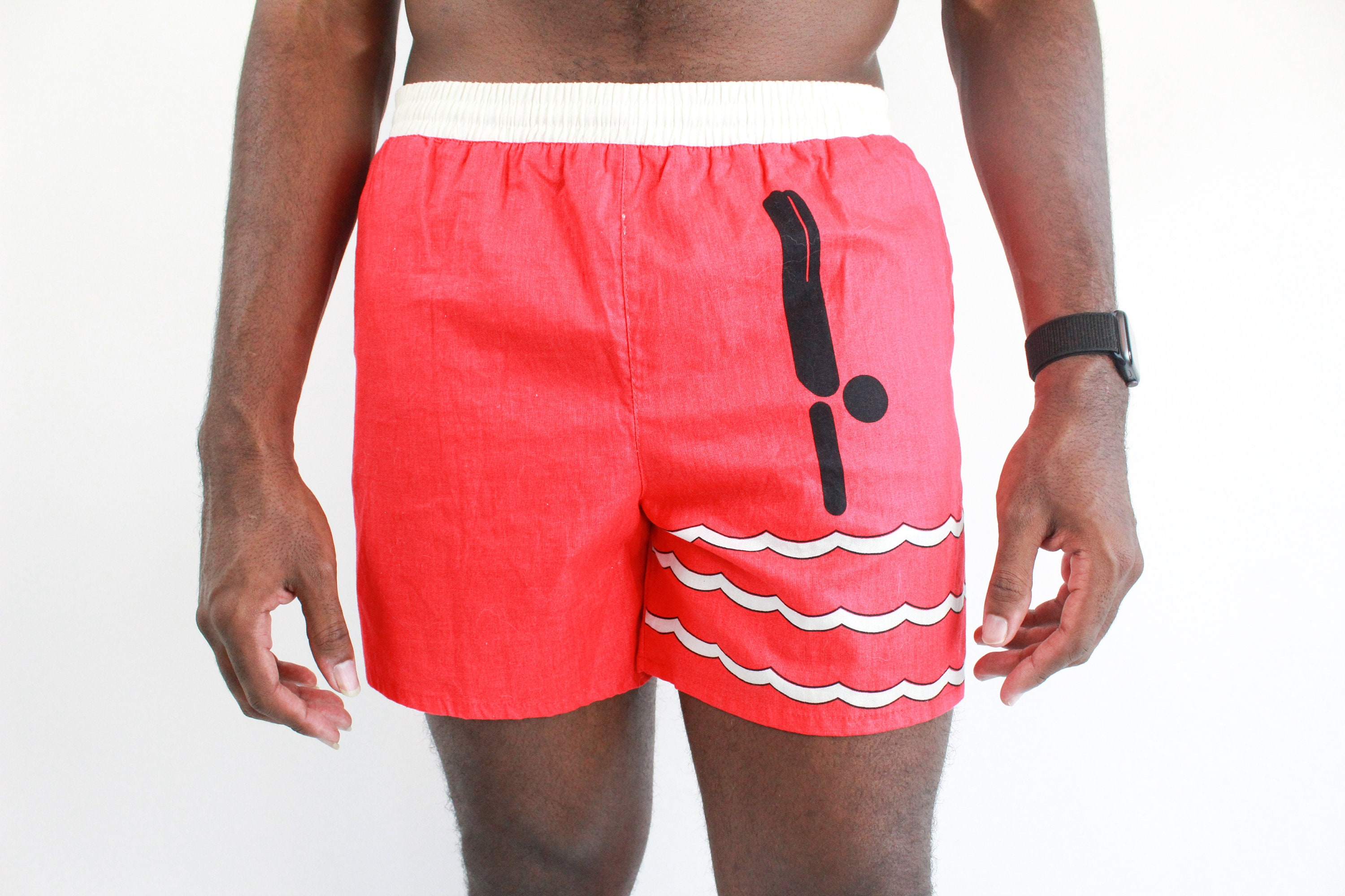 mens 80s swim trunks