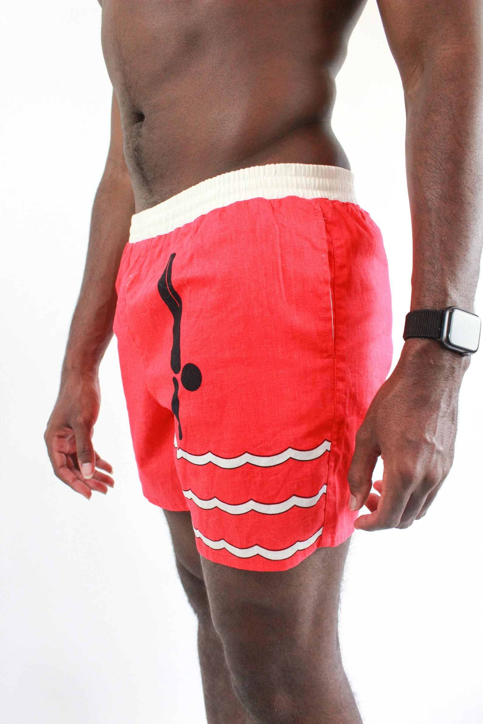 mens 80s swim trunks