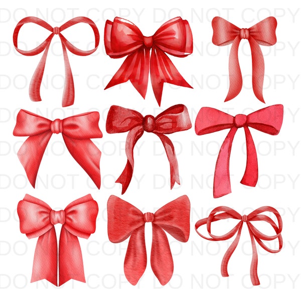 Coquette Red Bow Bows PNG Preppy Design - Sublimation Design Download - Digital Design - Sublimation