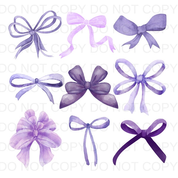 Coquette Purple Bow Bows PNG Preppy Design - Sublimation Design Download - Digital Design - Sublimation