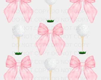 Coquette Bow Golf PNG Preppy Design - Sublimation Design Download - Digital Design - Sublimation