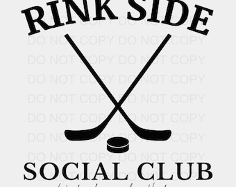 Hockey Rink Side Social Club Sports PNG Preppy Design - Sublimation Design Download - Digital Design - Sublimation