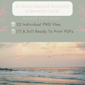 Al-anon AA BUNDLE Slogan Cards | Sobriety Inspirational Cards | Floral ...