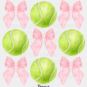Coquette Bow Tennis PNG Preppy Design - Sublimation Design Download - Digital Design - Sublimation