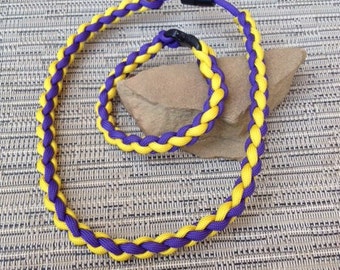 LSU sports necklace/bracelet set