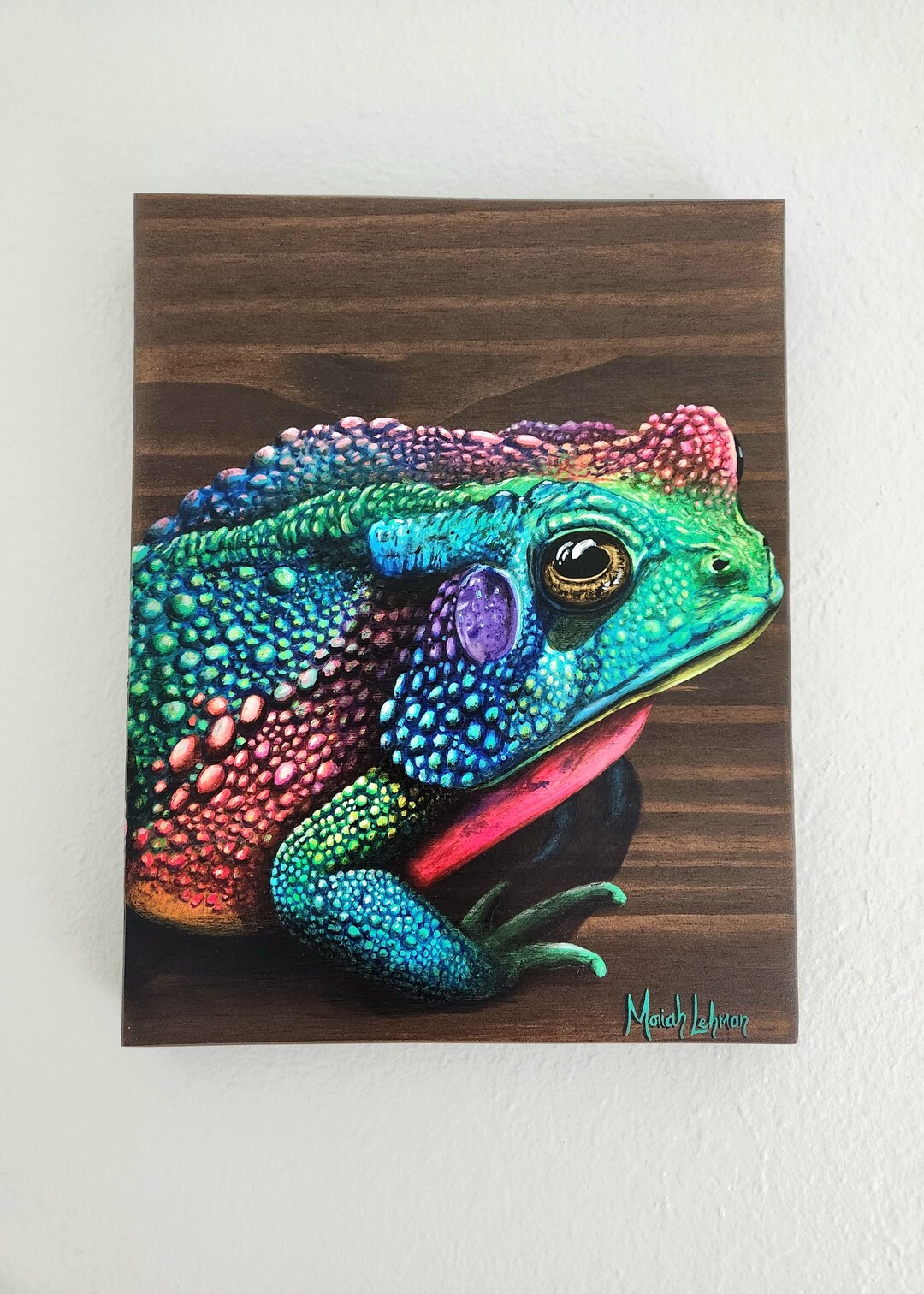 Hand-painted Toad Art – Acrylic on Reclaimed Wood, Signed Original - Etsy