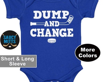 Dump and Change Hockey Baby Gift Infant Bodysuit White Type