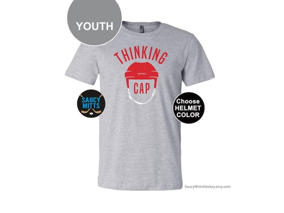 Youth Hockey Shirt Thinking Cap aka Hockey Helmet