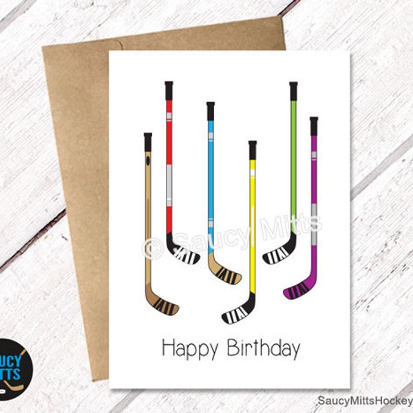 Hockey Birthday Card - Etsy