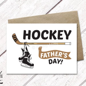 Carte de hockey pour la fête des pères - Patins et bâton