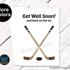 Carte de hockey Get Well Soon - Bâtons de hockey croisés