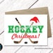 Hockey Christmas Card Hockey Sticks and Santa Hat - Etsy
