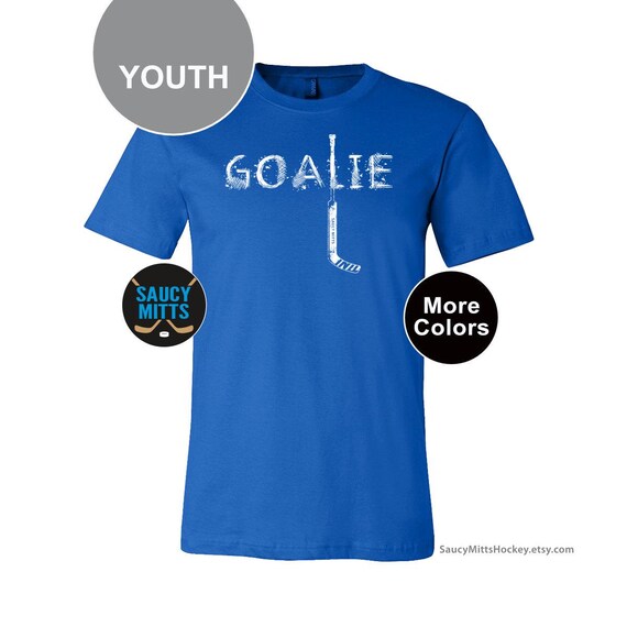 Youth Hockey Goalie Shirt with goalie stick boys and girls