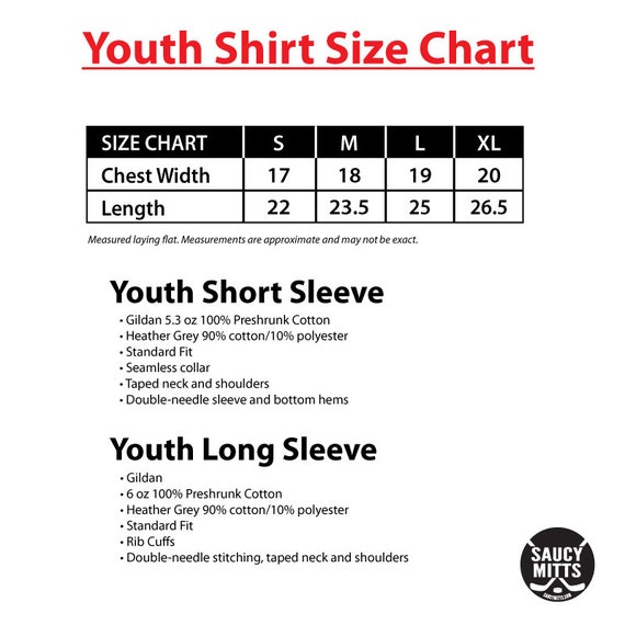 Custom Ink Youth Size Chart