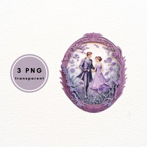 Watercolor Purple Wedding Clipart, 3 PNG Images, Purple Weddings, Romantic PNG Clipart, Commercial Use, Digital Download, Scrapbooking