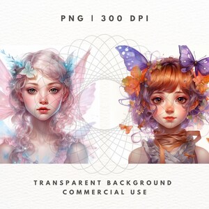 Watercolor Fairy Clipart, Fairy PNG, Clipart PNG Bundle for Sublimation ...