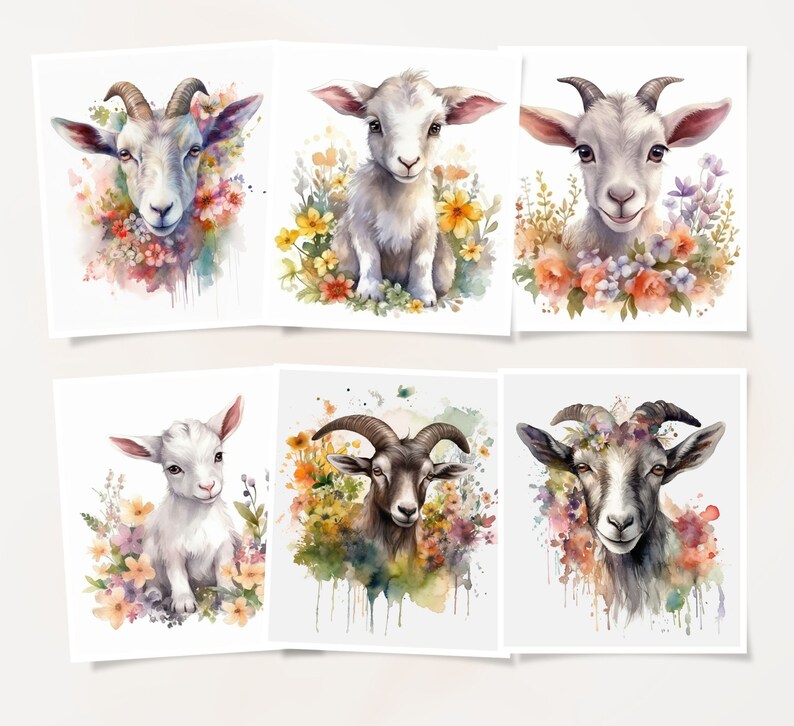 Goat Printable Clipart JPG Printable Files Printable Art - Etsy