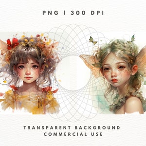Watercolor Fairy Clipart, Fairy PNG, Clipart PNG Bundle for Sublimation ...