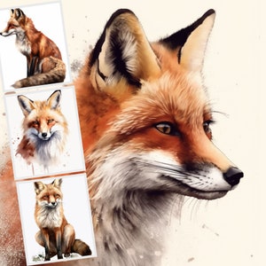 Fox Digital Clipart Bundle, Printable JPG images, Digital Crafting Bundle, Paper Crafts, Collage, Junk Journal, Commercial Use, Sublimation