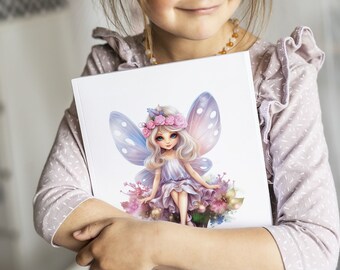 Cute Fairies Clipart, JPG Clipart Bundle, Watercolor Fairy