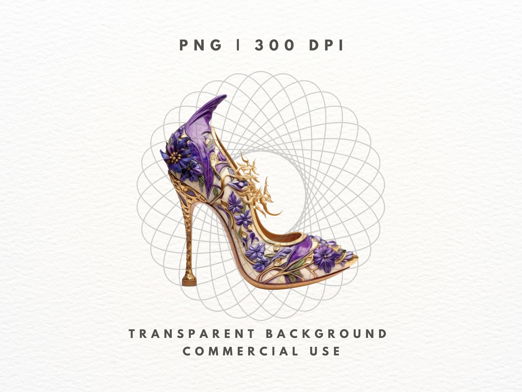 Luxurious Purple Shoes Clipart PNG Clipart Bundle Fashion Etsy