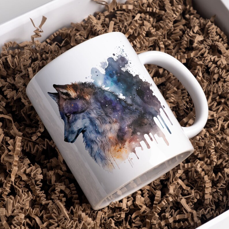 Watercolor Wolf Clipart, Double Exposure, PNG Bundle (10 Files) - Etsy
