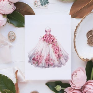 Watercolor Wedding Dresses Clipart 18 JPG Clipart Bundle - Etsy