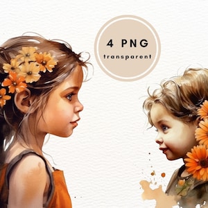 Children Clipart, PNG Clipart Bundle, 4 High Quality PNG Images, Junk Journals, Digital Planners, Commercial Use, Digital Download