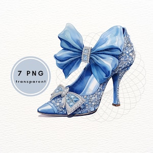 Colorful Prom Shoes With Crystals, Watercolor Clipart PNG, Junk Journaling, Card Making Commercial Use, Instant Download, Fashion Clipart