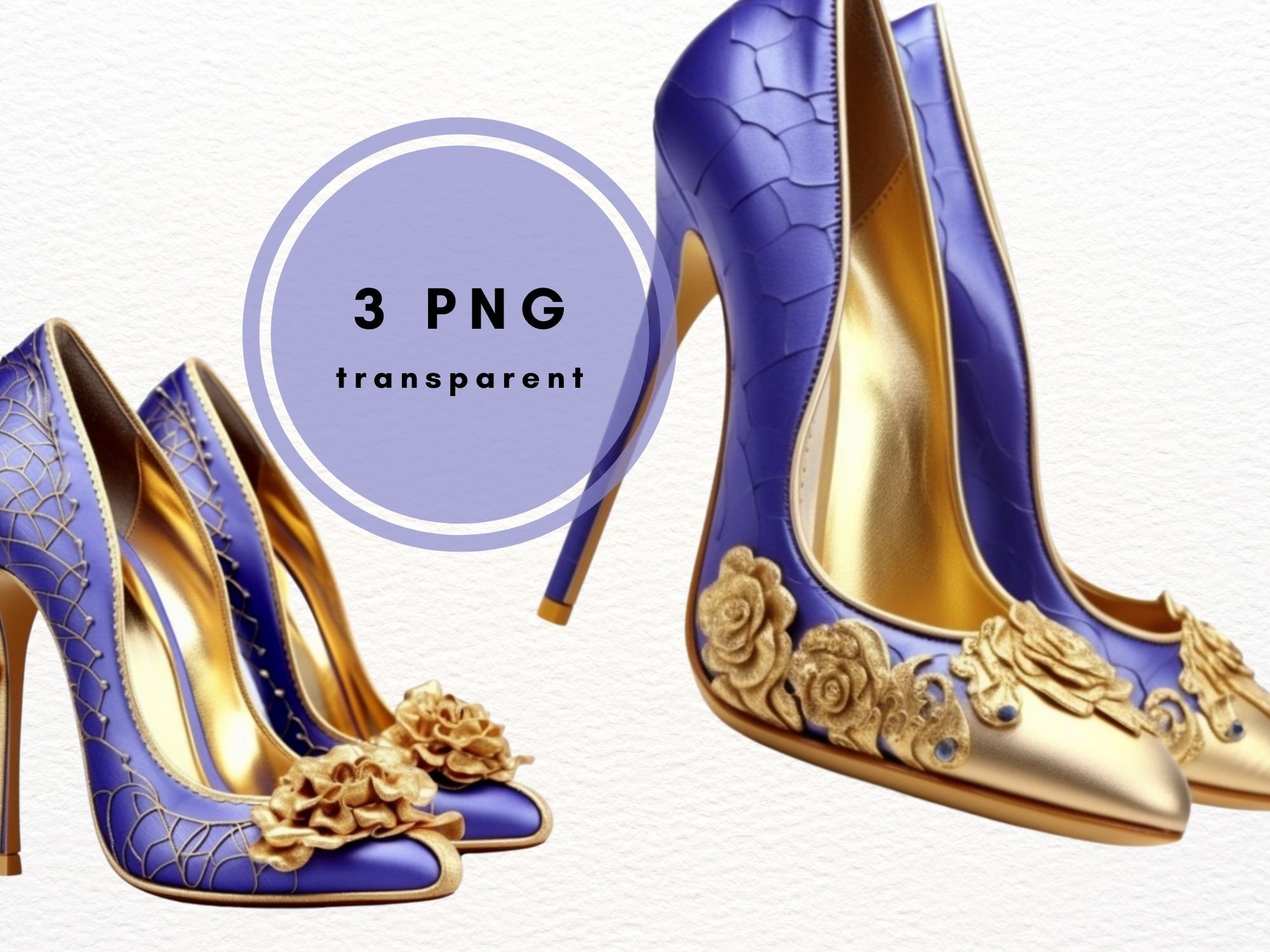 Blau und Gold High Heels Clipart, Abschlussball Schuhe PNG Bundle (3  Dateien) - Etsy Österreich, image size:2000x1500