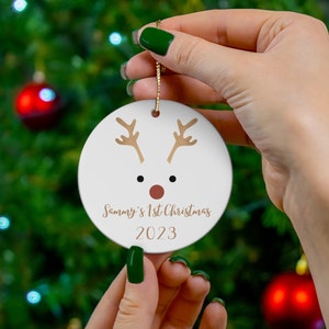 Baby&#39;s First Christmas Ornament, 2023 Ornament, Baby Ornament, Personalized baby ornament, Christmas Ornament, Christmas Ceramic Ornament