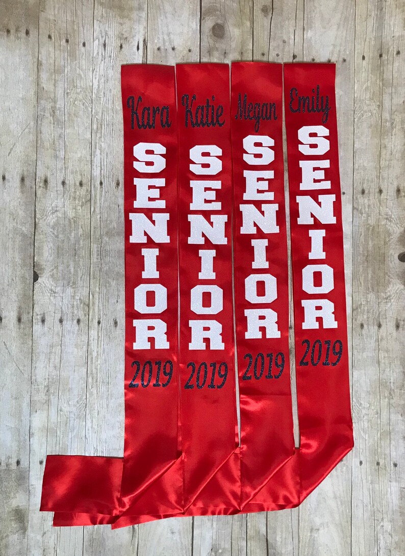 Glitter writing Senior sash Etsy