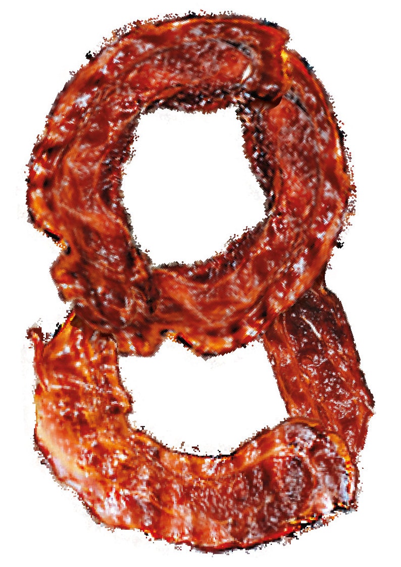 Crispy Bacon Alphabet Bacon Clipart Letters and Numbers Etsy