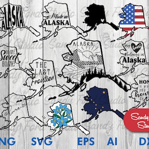 Alaska State SVG bundle, Alaska Clipart, Alaska Outline, Alaska PNG, Alaska Vector- Instant Download