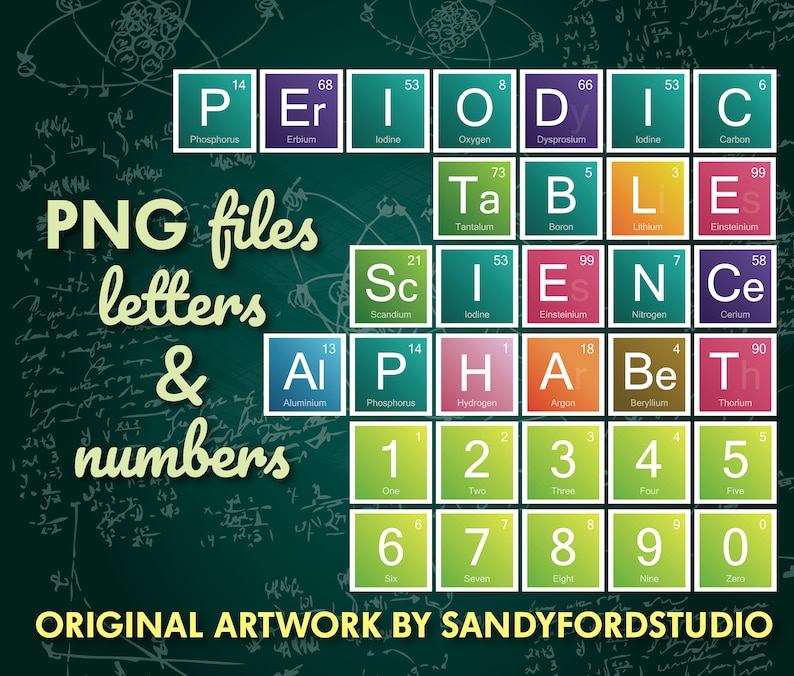 Science Alphabet Periodic Table Letters 90 Letters - Etsy