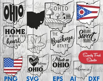 Ohio State SVG Bundle: Clipart, Outline, Vector (Instant Download)