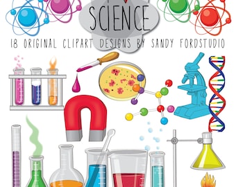 Science Clipart -  18 images - Instant Download