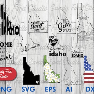 Idaho State SVG bundle, Idaho Clipart, Idaho Outline, Idaho PNG, Idaho Vector- Instant Download