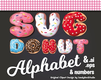 Donut Alphabet SVG: Pink Letters Cut File (Digital Download)