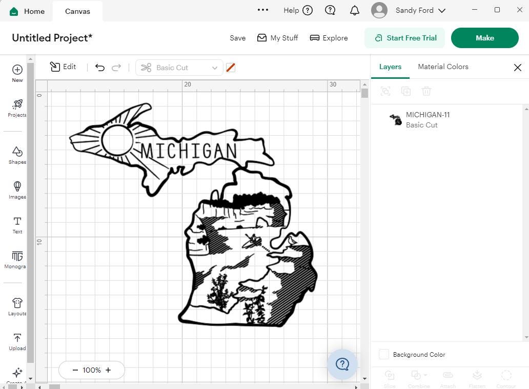 Michigan SVG Bundle – Hand Drawn State Outline, Flag, Flower, Landscape ...