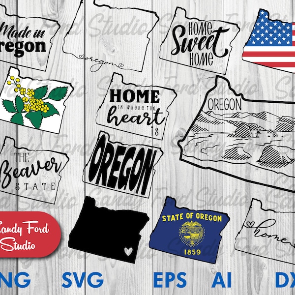 Oregon State SVG Bundle: Clipart, Outline, Vector (Instant Download)