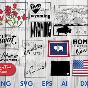 Bundle SVG État du Wyoming, Wyoming Clipart, contour du Wyoming, Wyoming PNG, Wyoming vecteur - téléchargement immédiat