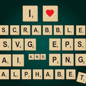 Scrabble Alphabet Clipart font -  png, svg, eps and ai files - Instant Download