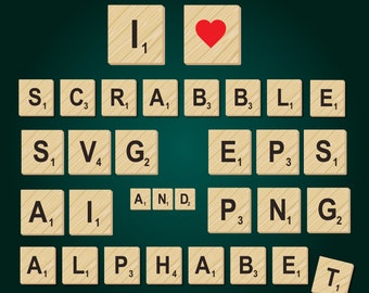 Scrabble Alphabet Clipart font -  png, svg, eps and ai files - Instant Download