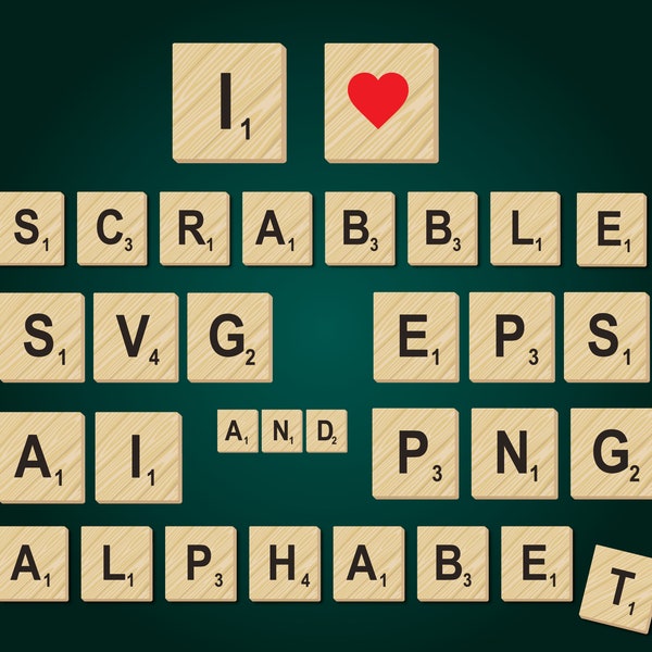 Scrabble Alphabet Clipart Schriftart - png, svg, eps und ai Dateien - Instant Download