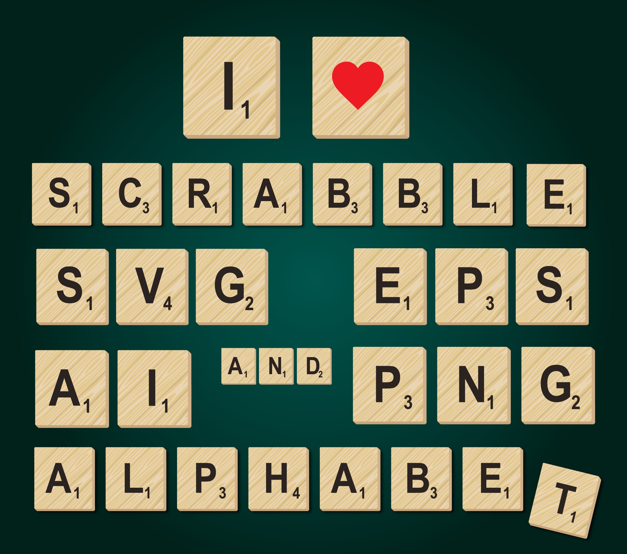 Scrabble Alphabet png svg eps and ai files Instant Etsy