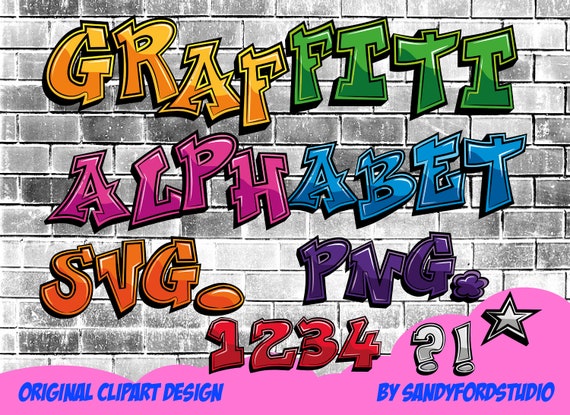 趣味 Graffiti alphabet Graffiti Alphabet PNG Bundle: Grunge Brick Style (digital